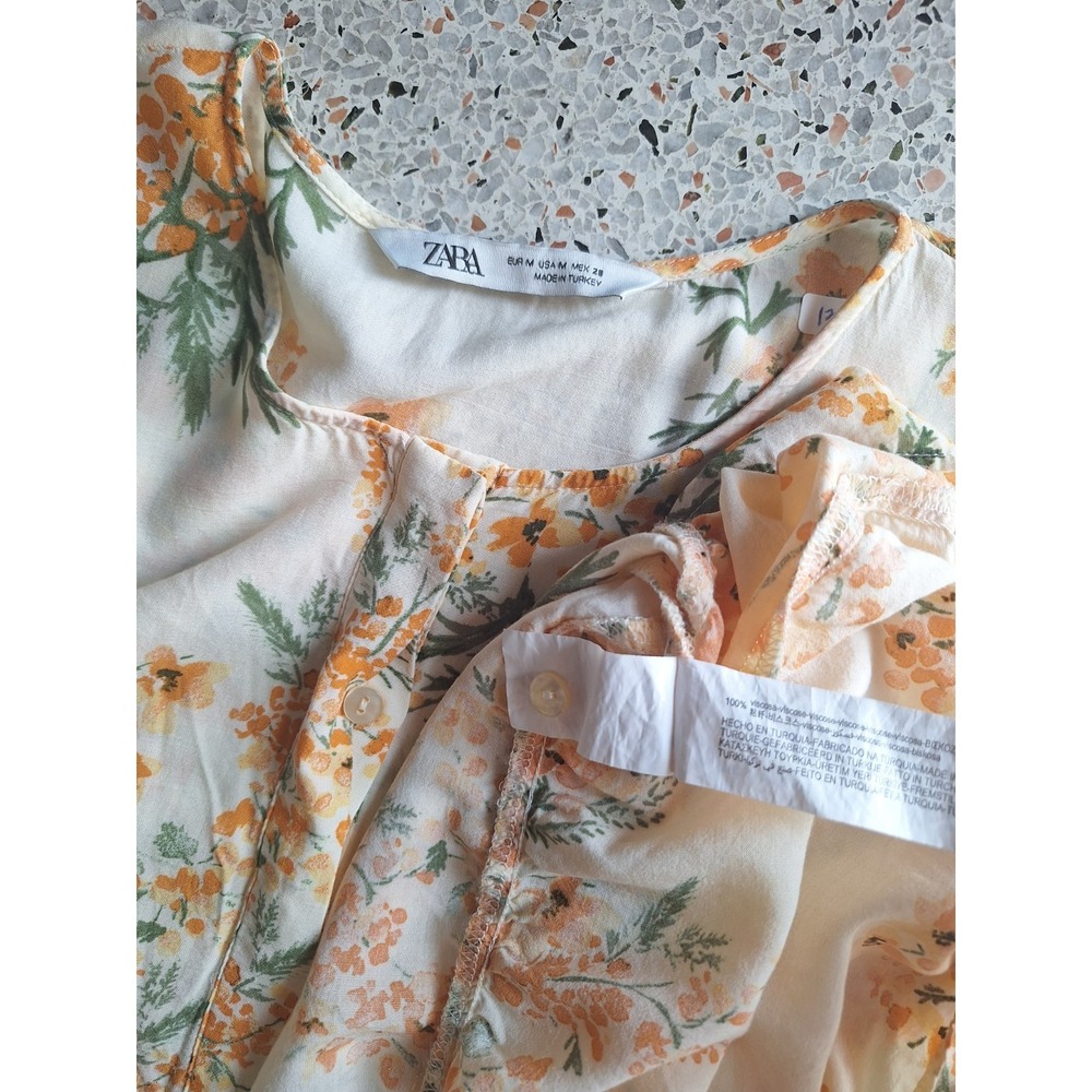 Zara Angel Dress Flowy Tiered Floral Maxi Dress - Picture 11 of 11